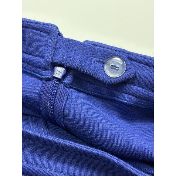 St John Santana Pants Royal Bright Blue 12 Flat Front Side Zip Stretch Straight - Picture 7 of 9